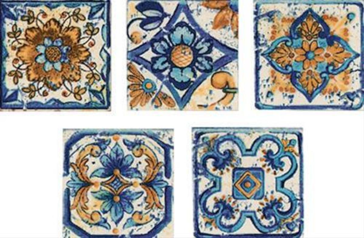Dekor Multi Sumatra modrá 6x6 cm mat CTVER12