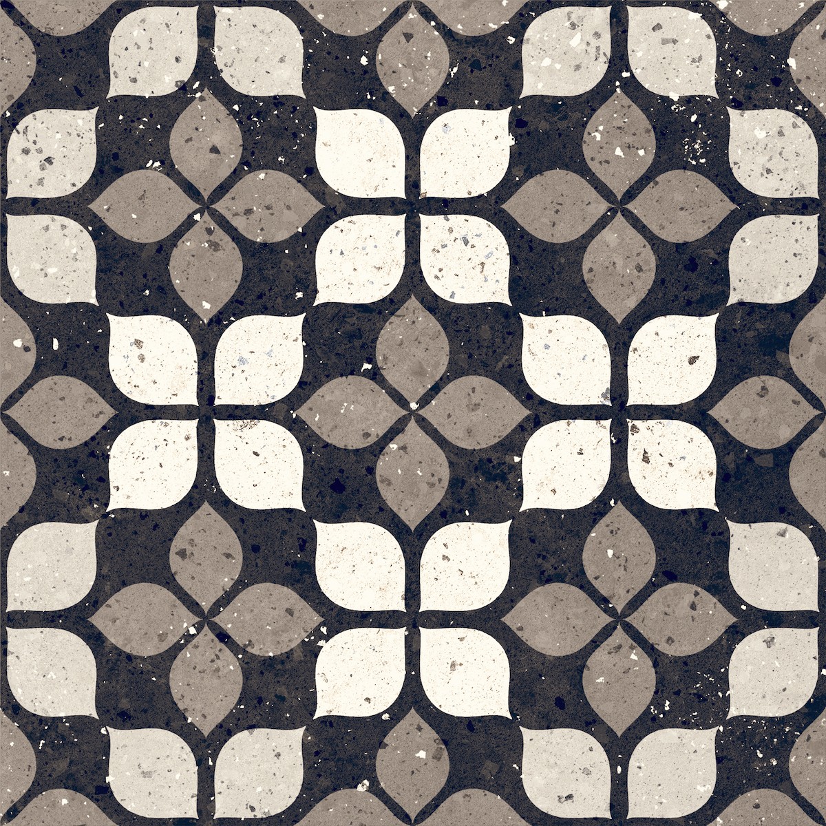 Dlažba Del Conca Frammenti nero fiore 20x20 cm mat 20FR08FI