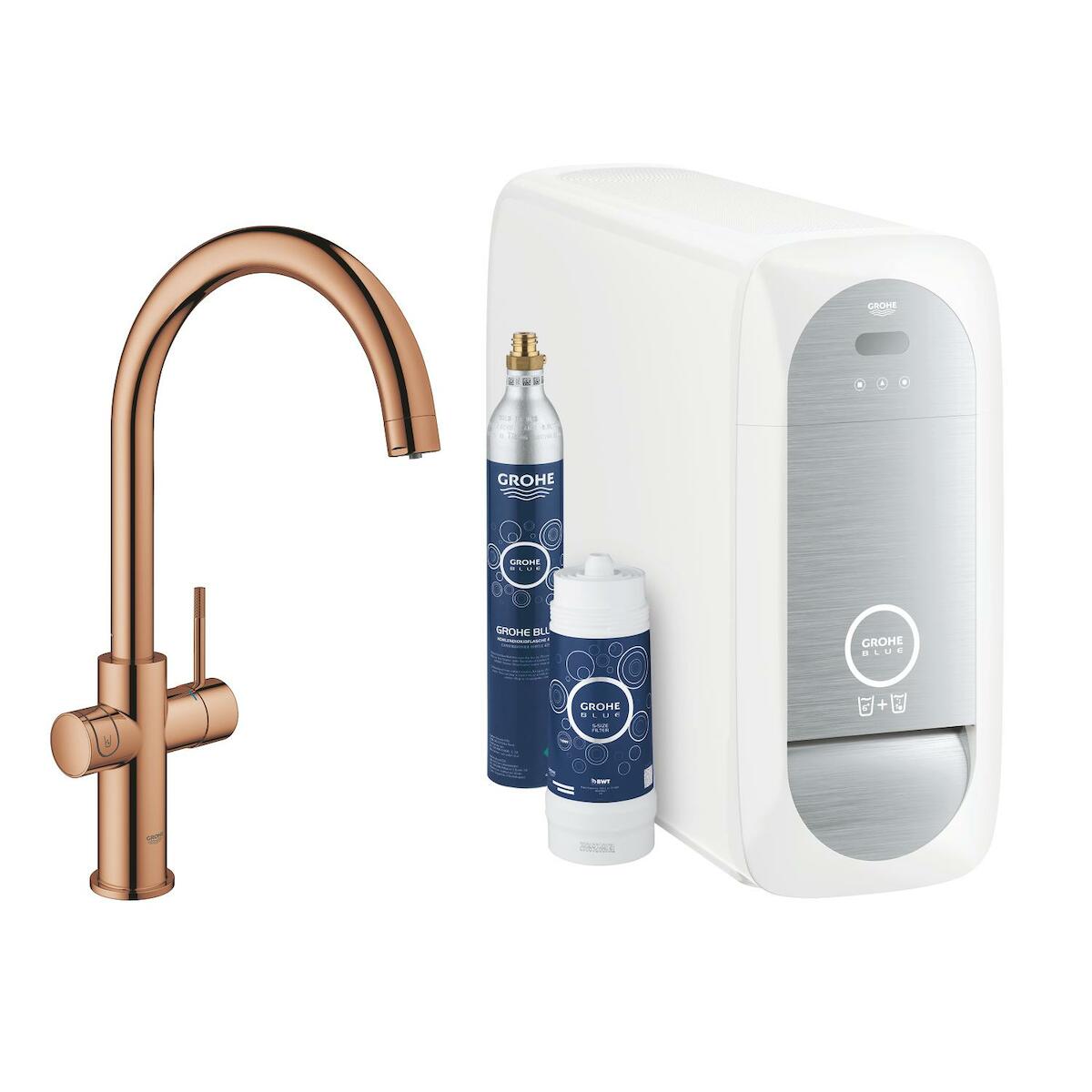Dřezová baterie Grohe Blue Home s filtrem Warm Sunset 31455DA1