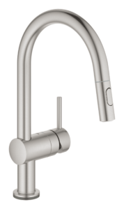 Dřezová baterie Grohe Minta Touch s vytahovací sprškou supersteel 31358DC2