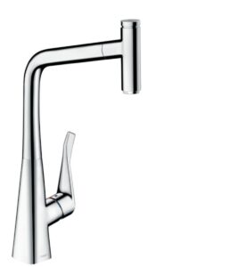 Dřezová baterie Hansgrohe Metris Select M71 s vytahovací sprškou chrom 14884000