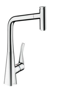 Dřezová baterie Hansgrohe Metris s vytahovací sprškou chrom 73807000