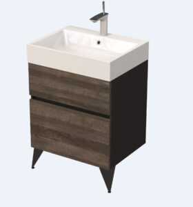 Koupelnová skříňka pod umyvadlo Naturel Luxe 60x56x46 cm černá břidlice/dřevo lesk LUXE60CDLBU