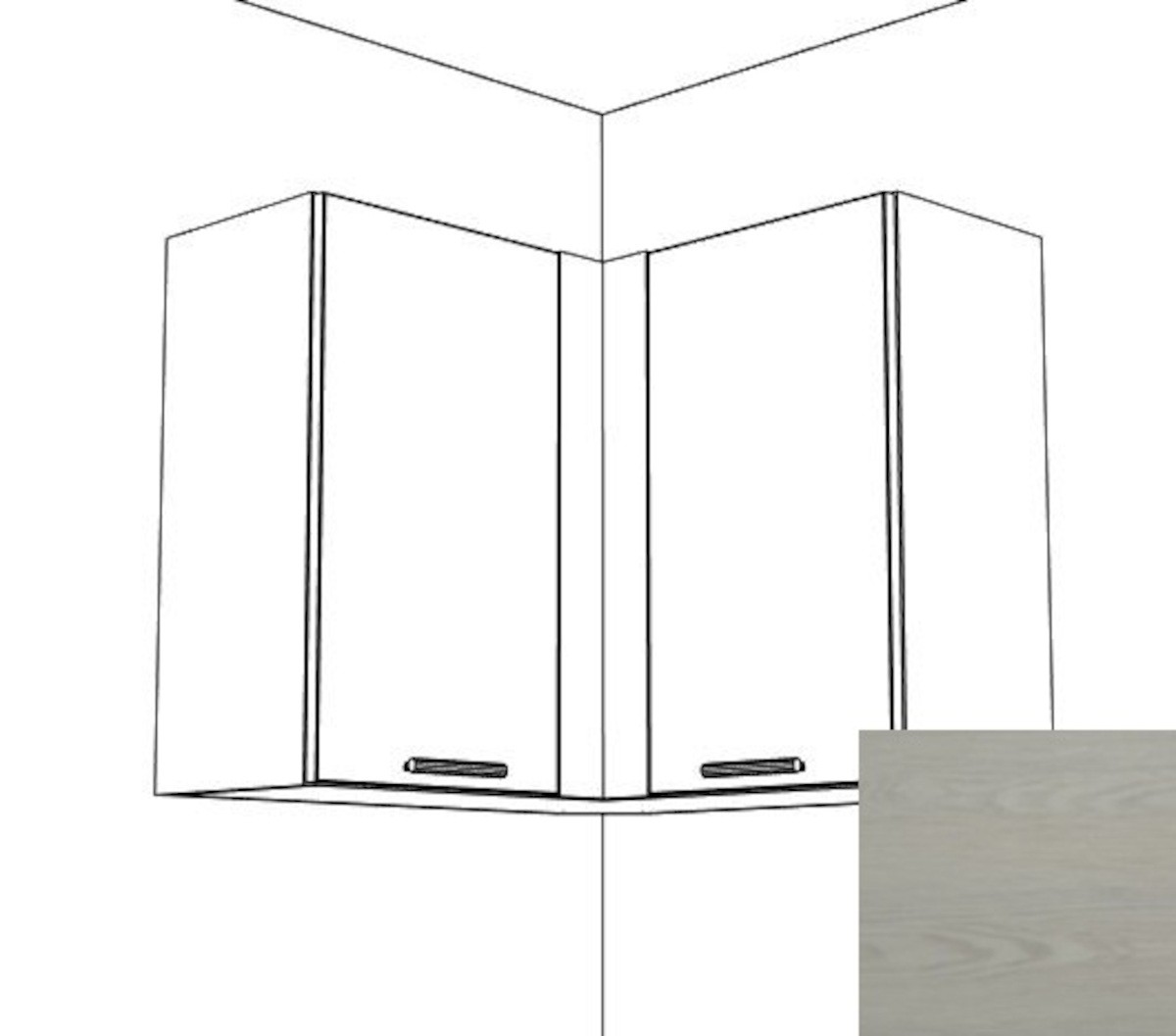 Kuchyňská skříňka Gia rohová 80x80 borovice bílá