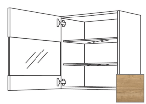 Kuchyňská skříňka horní Naturel Sente24 s dvířky 45x72x35 cm dub sierra 405.WGLS451L