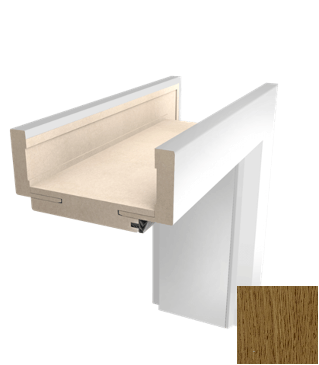 Obložková zárubeň Naturel 80 cm pro tloušťku stěny 8-10 cm dub levá O1DP80L