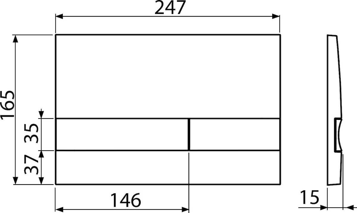 Ovládací tlačítko Alcaplast plast černá - M1728-5