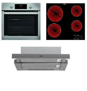 Set spotřebičů Whirlpool trouba AKP742IX + sklokeramická deska AKT8090NE + výsuvná digestoř 60cm AKR7491IX