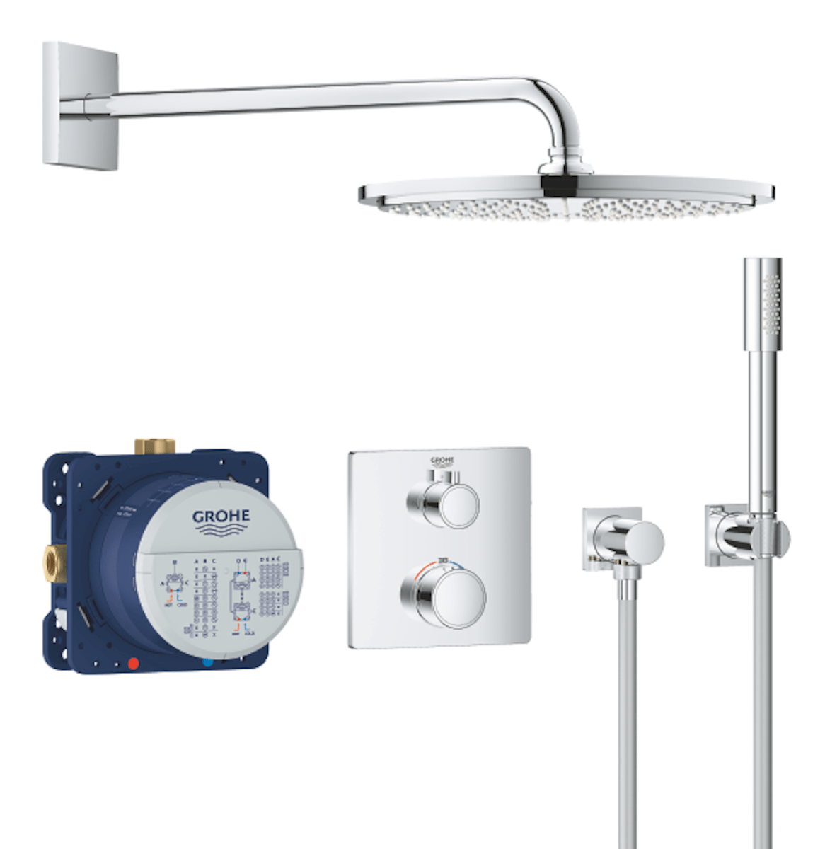 Sprchový systém Grohe Grohtherm včetně podomítkového tělesa chrom 34730000