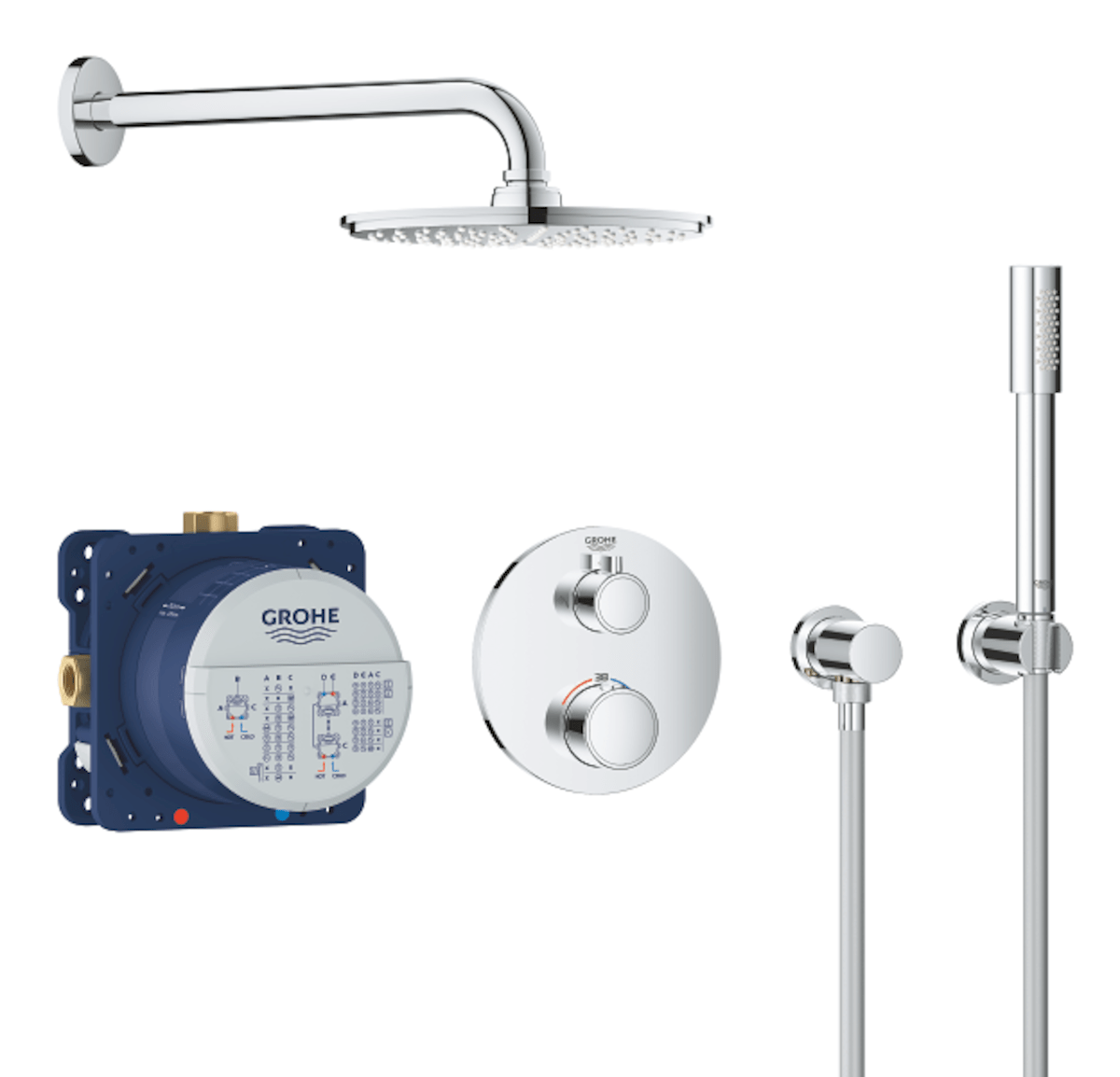 Sprchový systém Grohe Grohtherm včetně podomítkového tělesa chrom 34732000