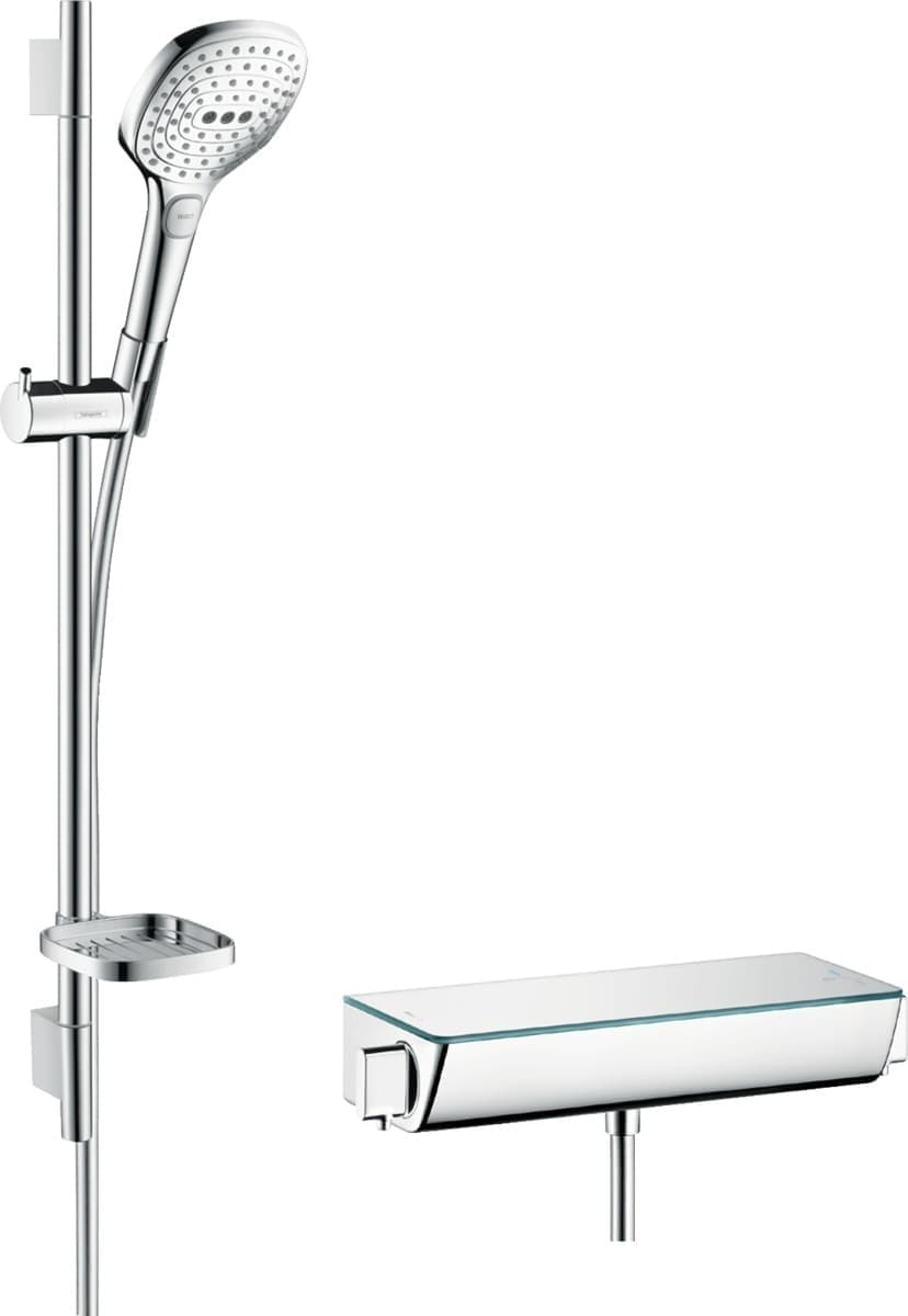 Sprchový systém Hansgrohe Raindance Select E na stěnu s termostatickou baterií bílá/chrom 27038400