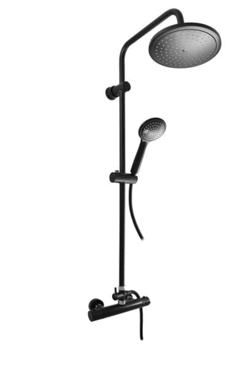 Sprchový systém RAV SLEZÁK 150 mm černá/chrom TRM81.5/3CMATC