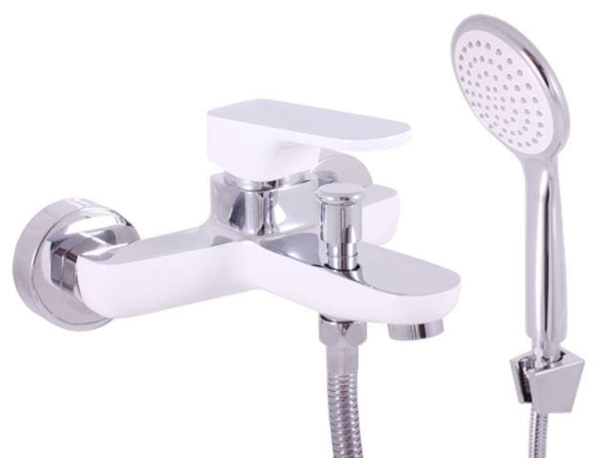 Vanová baterie RAV SLEZÁK YUKON se sprchovým setem 150 mm bílá/chrom YU154.5/1CB