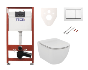 Závěsný set WC Ideal Standard TESI + modul TECE s tlačítkem TECEbase (bílá) SIKOTSE0