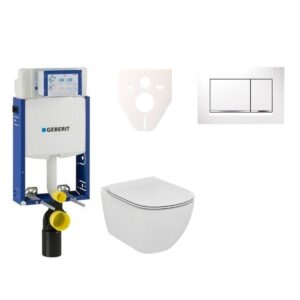 Závěsný set WC Ideal Standard Tesi + modul Geberit Kombifix s tlačítkem Sigma 30 (bílá/chrom lesk) 110.302.00.5 NF5