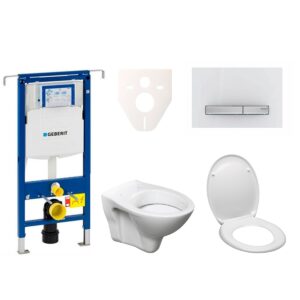 Závěsný set WC S-line + modul Geberit Duofix Speciál s tlačítkem Sigma 50 (alpská bílá) 111.355.00.5 ND8