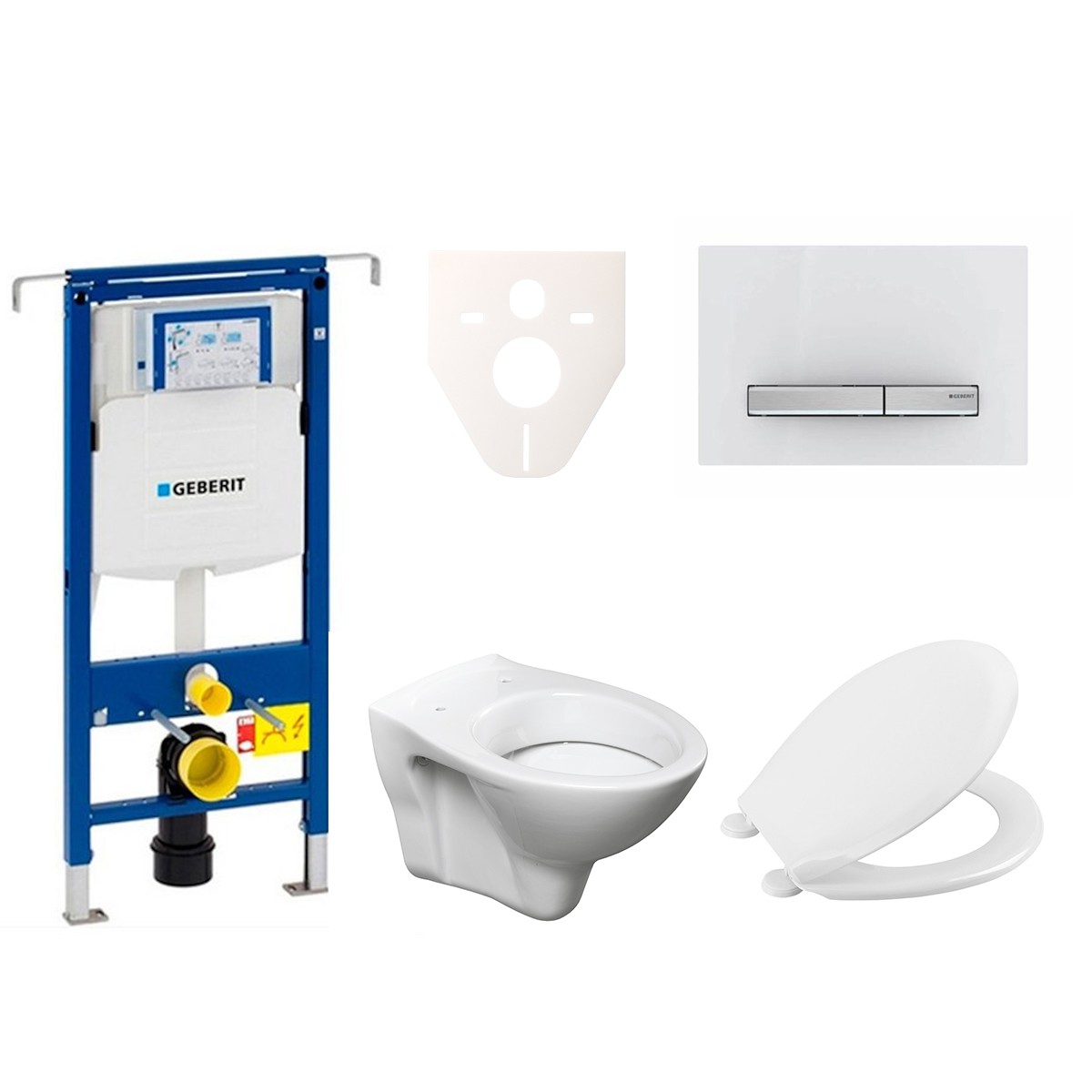 Závěsný set WC S-line + modul Geberit Duofix Speciál s tlačítkem Sigma 50 (alpská bílá) 111.355.00.5 NR8