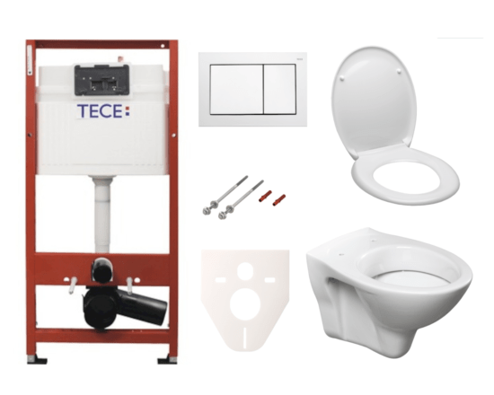 Závěsný set WC S-line + modul TECE s tlačítkem TECEbase (bílá) SIKOTSD0