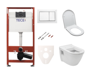 Závěsný set WC Vitra S50 + modul TECE s tlačítkem TECEbase (bílá) SIKOTSV0